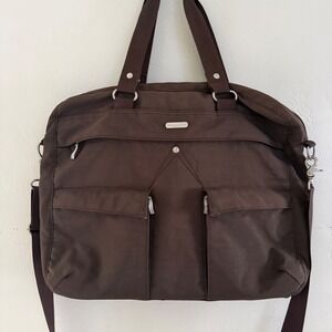 Baggallini Executive Satchel Tote Brown Crossbody Messenger Bag Purse